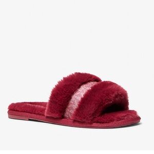Michael Kors Slipper ALEXIS Slide Open Toe Red Sz 9 Women